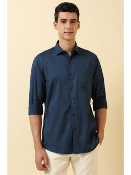 Allen Solly - Men Navy Blue Printed Casual Shirt