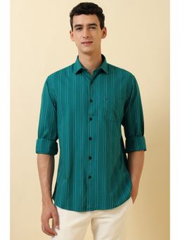 Allen Solly - Men Green Striped Casual Shirt