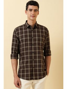 Allen Solly - Men Brown Checks Casual Shirt