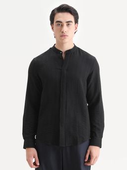 Rare Rabbit - Men Black Textured Shirt
