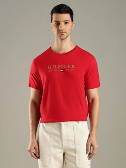 Tommy Hilfiger - Red Solid Regular Fit Cotton T-Shirt