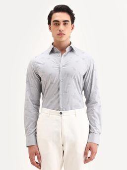 Rare Rabbit - Men Grey Embroidered Shirt