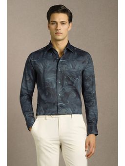 Louis Philippe - Men Navy Blue Printed Formal Shirt