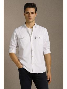 Louis Philippe - Men White Textured Casual Shirt