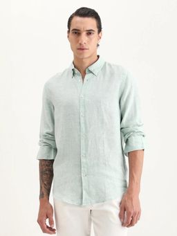 Rare Rabbit - Men Green Solid Shirt