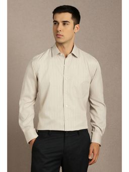 Louis Philippe - Men Beige Checks Formal Shirt