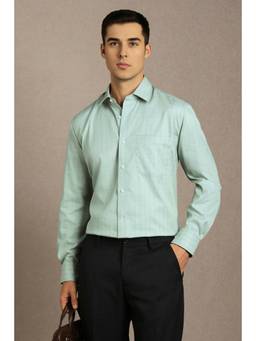 Louis Philippe - Men Green Checks Formal Shirt