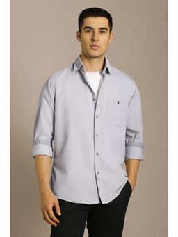 Louis Philippe - Men Lavender Textured Casual Shirt