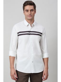 Peter England - Men White Solid Casual Shirt