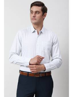 Peter England - Men Blue Printed Formal Shirt