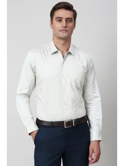 Peter England - Men White Printed Formal Shirt