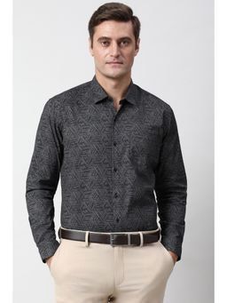Peter England - Men Black Printed Formal Shirt