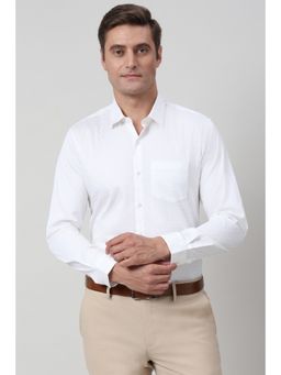 Peter England - Men White Textured Formal Shirt