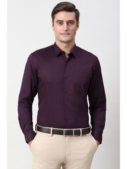 Peter England - Men Purple Printed Formal Shirt