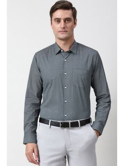 Peter England - Men Black Printed Slim Fit Formal Shirt