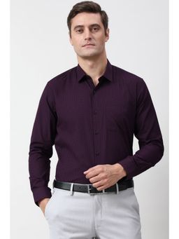 Peter England - Men Purple Printed Formal Shirt