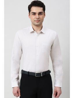 Peter England - Men White Printed Formal Shirt
