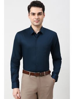 Peter England - Men Navy Blue Printed Formal Shirt