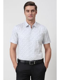 Peter England - Men Grey Printed Formal Shirt