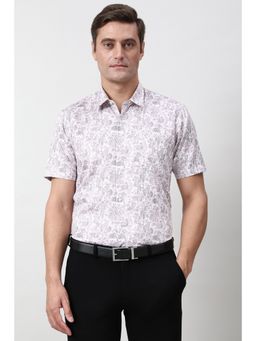 Peter England - Men Pink Floral Formal Shirt