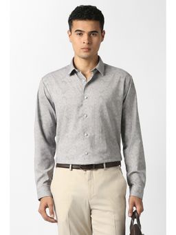 Van Heusen - Men Grey Printed Full Sleeves Shirt