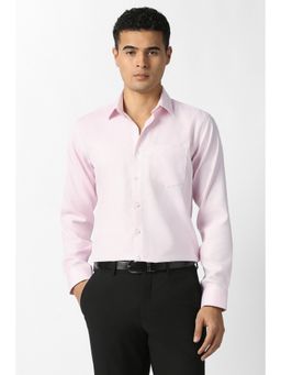 Van Heusen - Men Pink Textured Formal Shirt