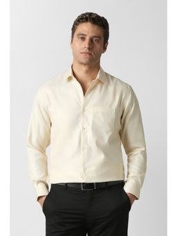 Van Heusen - Men Beige Textured Formal Shirt