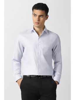 Van Heusen - Men Grey Textured Full Sleeves Formal Shirt