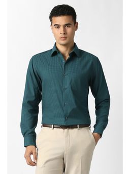 Van Heusen - Men Teal Textured Formal Shirt