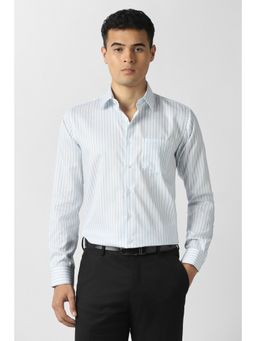 Van Heusen - Men Green Stripe Formal Shirt