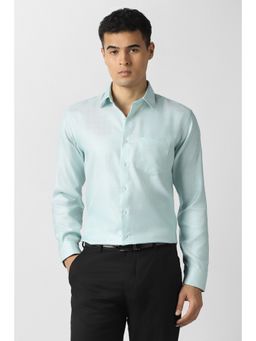 Van Heusen - Men Green Textured Formal Shirt