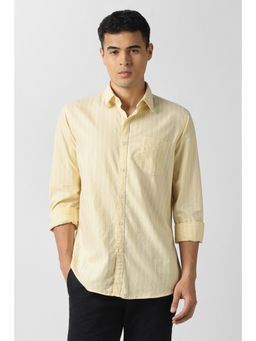 Van Heusen - Men Yellow Striped Casual Shirt