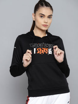 Alcis - Women Black Hooded Sweatshirt