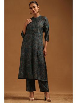 Soch - Women Teal Paisley Printed Co-Ord Set