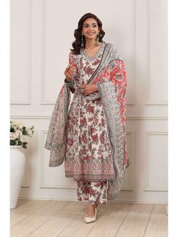 Biba - Women Multi-Color Floral Printed Kurta with Palazzo and Dupatta
