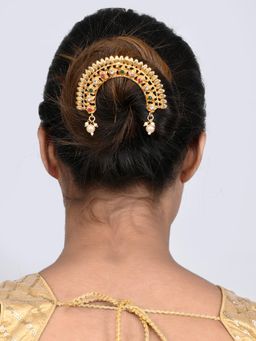 Silvermerc Designs - Gold Plated Traditional Wedding Hair Bun Pin