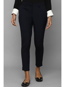 Allen Solly - Women Navy Regular Fit Solid Casual Trousers