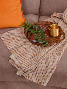 ONSETHOMES - Maze Brown Handwoven Throw