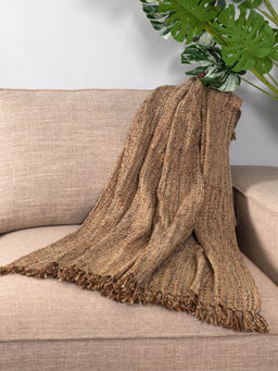 ONSETHOMES - Thatched Brown Handwoven Throw