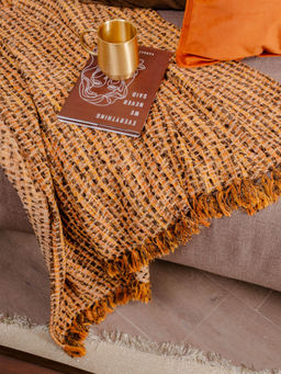 ONSETHOMES - Thatched Rust Handwoven Throw
