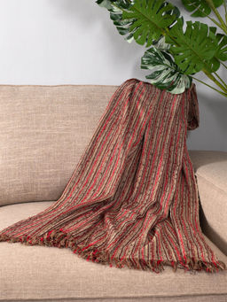 ONSETHOMES - Sombre Red Handwoven Throw