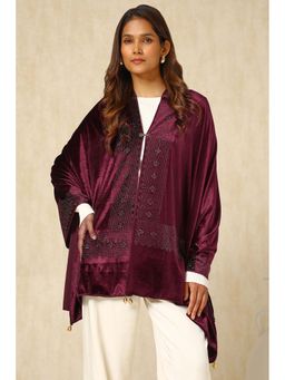 Soch - Wine Embellished Tassel Shawl