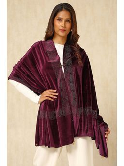 Soch - Wine Embellished Tassel Shawl