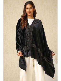 Soch - Black Embellished Tassel Shawl