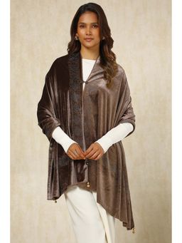 Soch - Brown Embellished Tassel Shawl