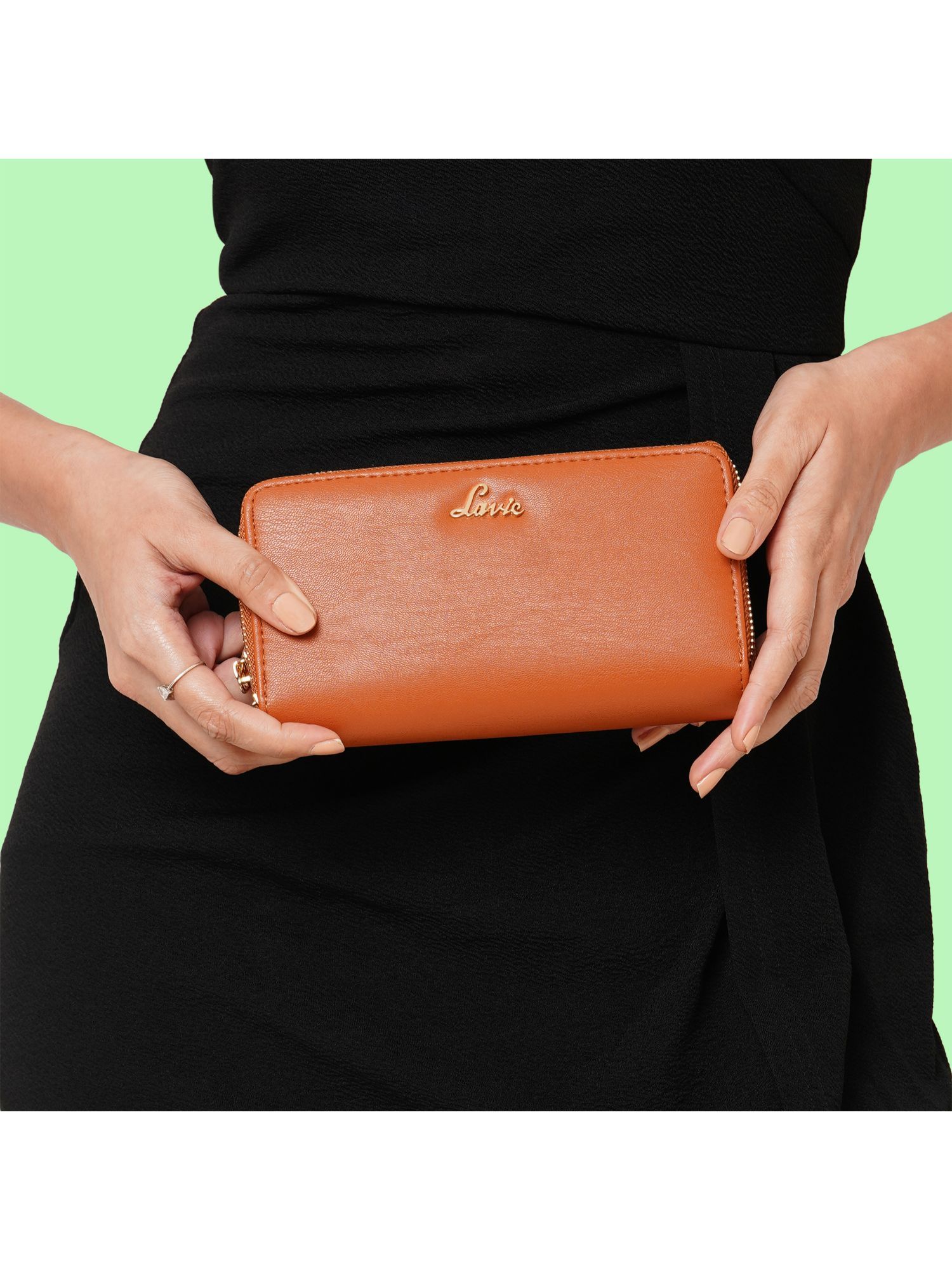Buy Lavie Savy Women's Dual Zip Wallet (Tan) (L) Online