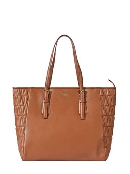 Eske - Light Tan Quilted Leather Tote Bag for Women