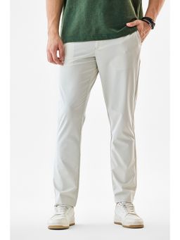 Snitch - White Solid Tailored Fit Trouser