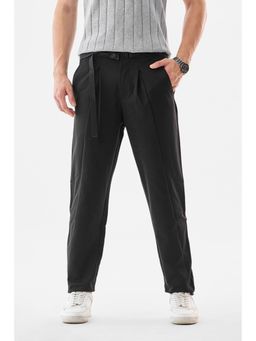 Snitch - Black Solid Relaxed Fit Trouser