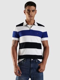 Tommy Hilfiger - White Stripes Regular Fit Polo T-Shirt